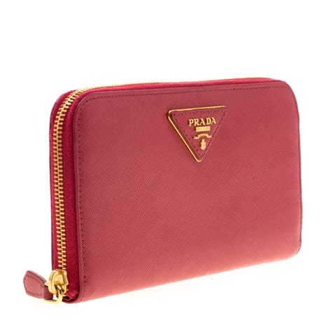 prada pink zip around wallet|Prada zippy wallet.